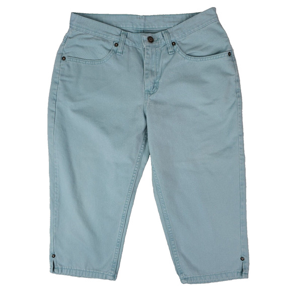Riders Capri Womens 8P Petite Cropped Mid Rise Cotton Blue 131742H - Picture 1 of 8